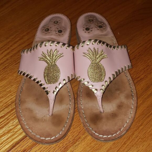 Jack Rogers Pink Leather Sandals - Picture 1 of 6